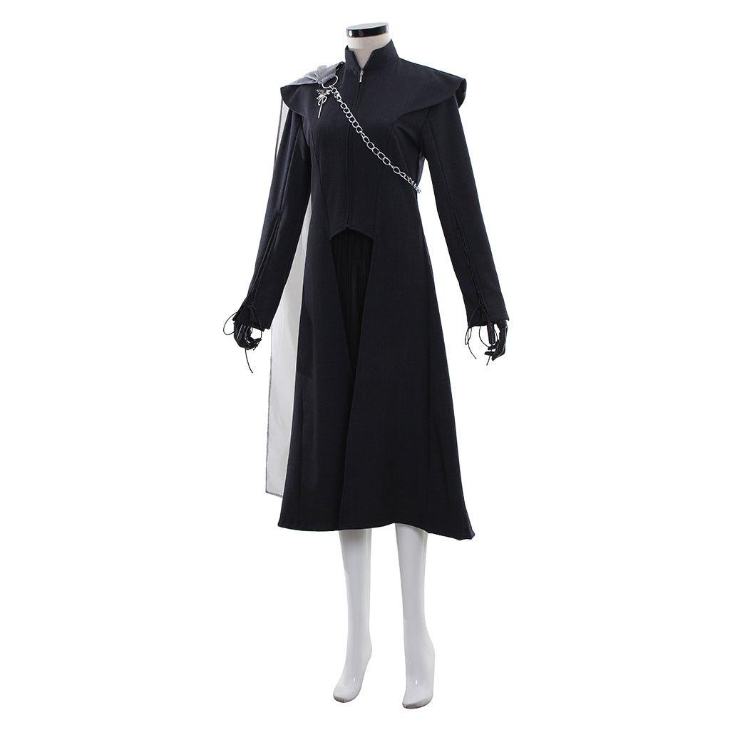 Costume Cosplay Daenerys Targaryen Noël | Robe Noire Moyen Âge & Cape
