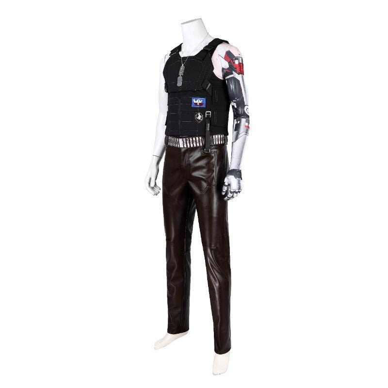 Costume Cosplay Johnny Silverhand Cyberpunk 2077 Veste sans Manches pour Fête Halloween