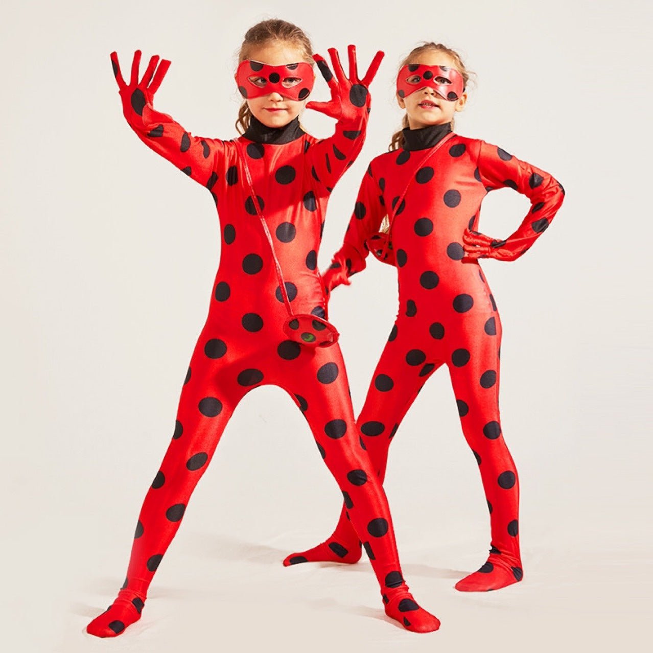 Costume Halloween Coccinelle & Chat Noir pour Enfants - Adorable Grenouillère Coccinelle