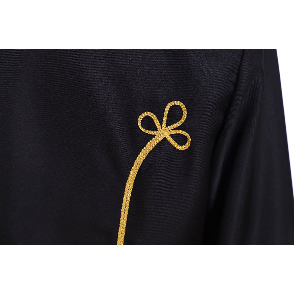Veste Tudor Homme du 18e Siècle - Noir et Or à Double Boutonnage pour Cosplay Médiéval