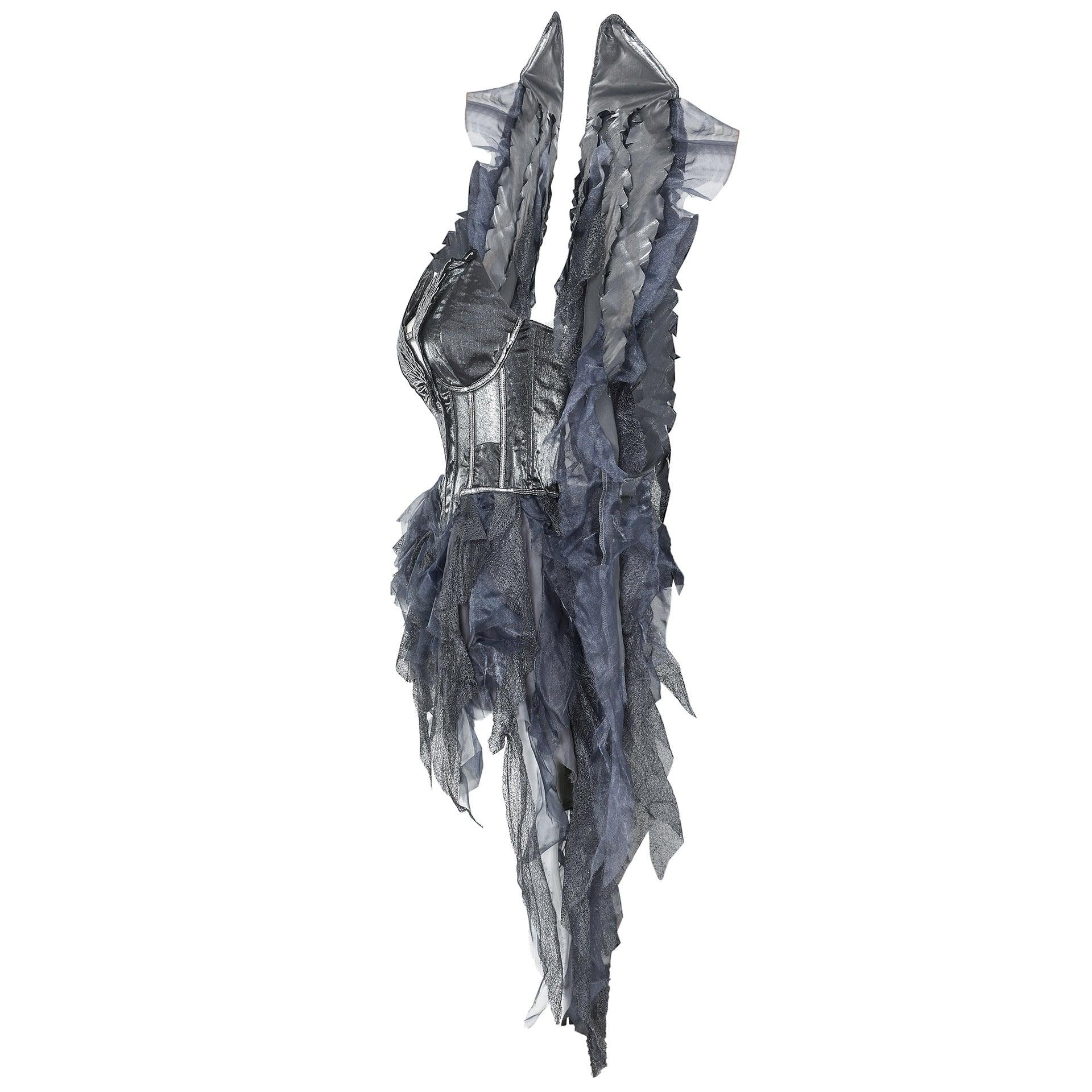 Costume d'Ange Noir Halloween | Cosplay Gothique pour Festival des Fantômes