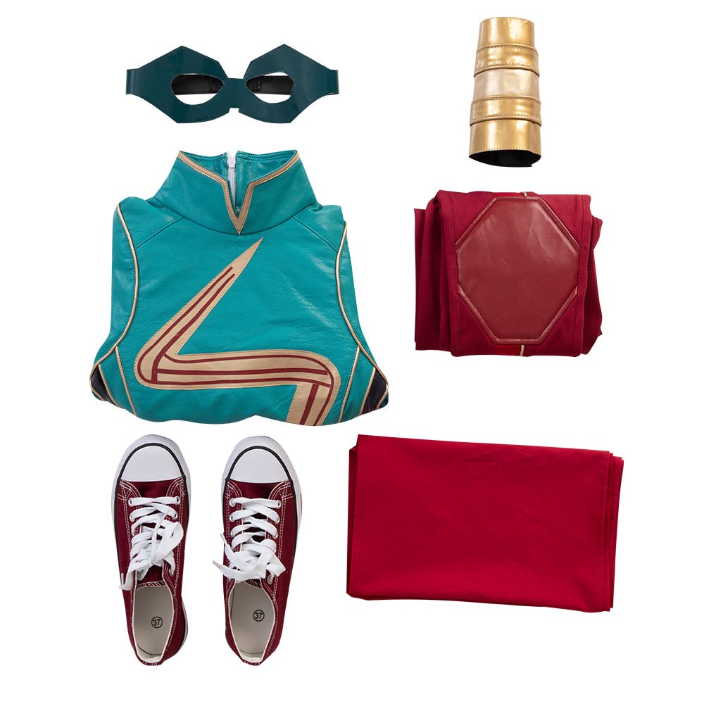 Costume Cosplay Kamala Khan avec Cape Halloween – Inspiré de Ms. Marvel