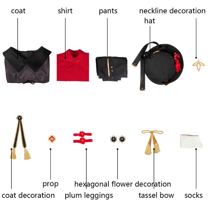 Costume Cosplay Genshin Impact Hutao pour Halloween avec Chapeau