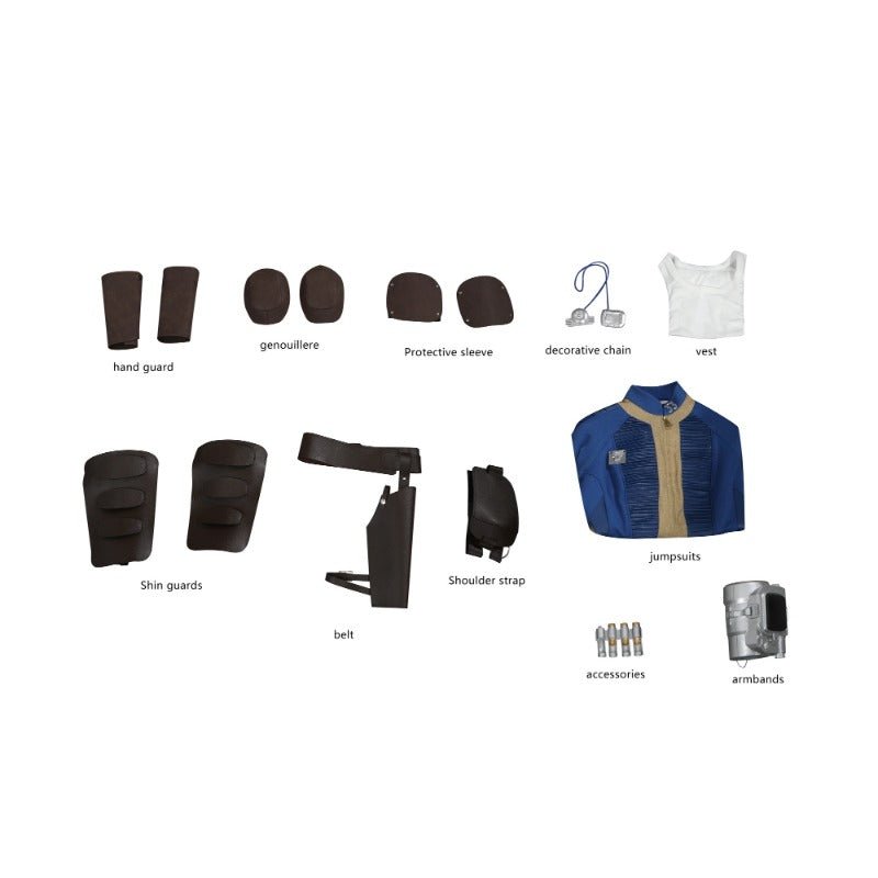 Costume Cosplay Lucy Vault 33 - Combinaison Bleue pour Femmes avec Accessoires