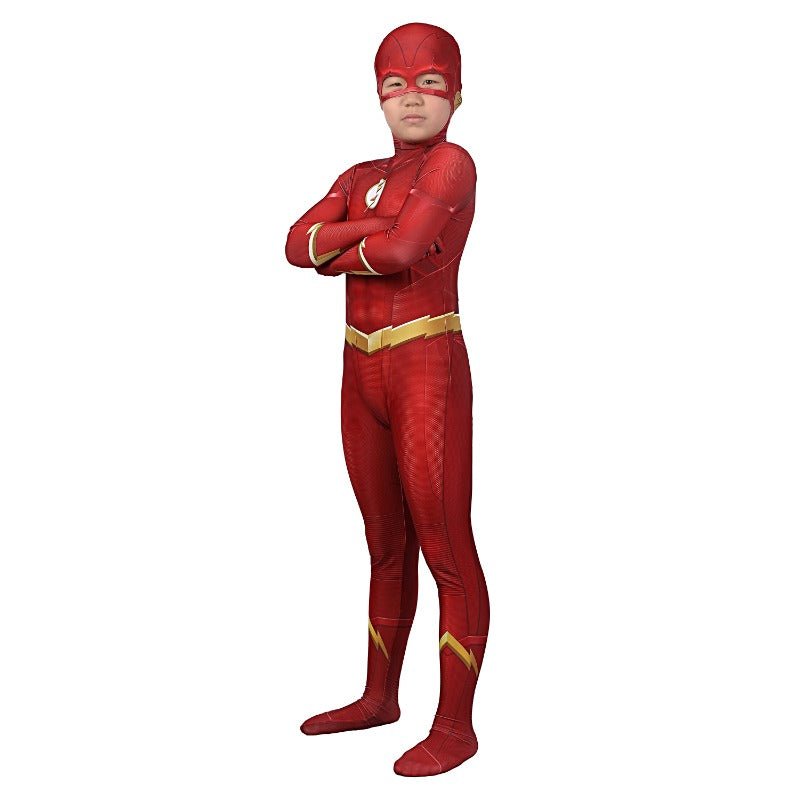 Costume Cosplay Barry Allen Saison 5 The Flash Combinaison Masque Impression 3D Ensemble Complet