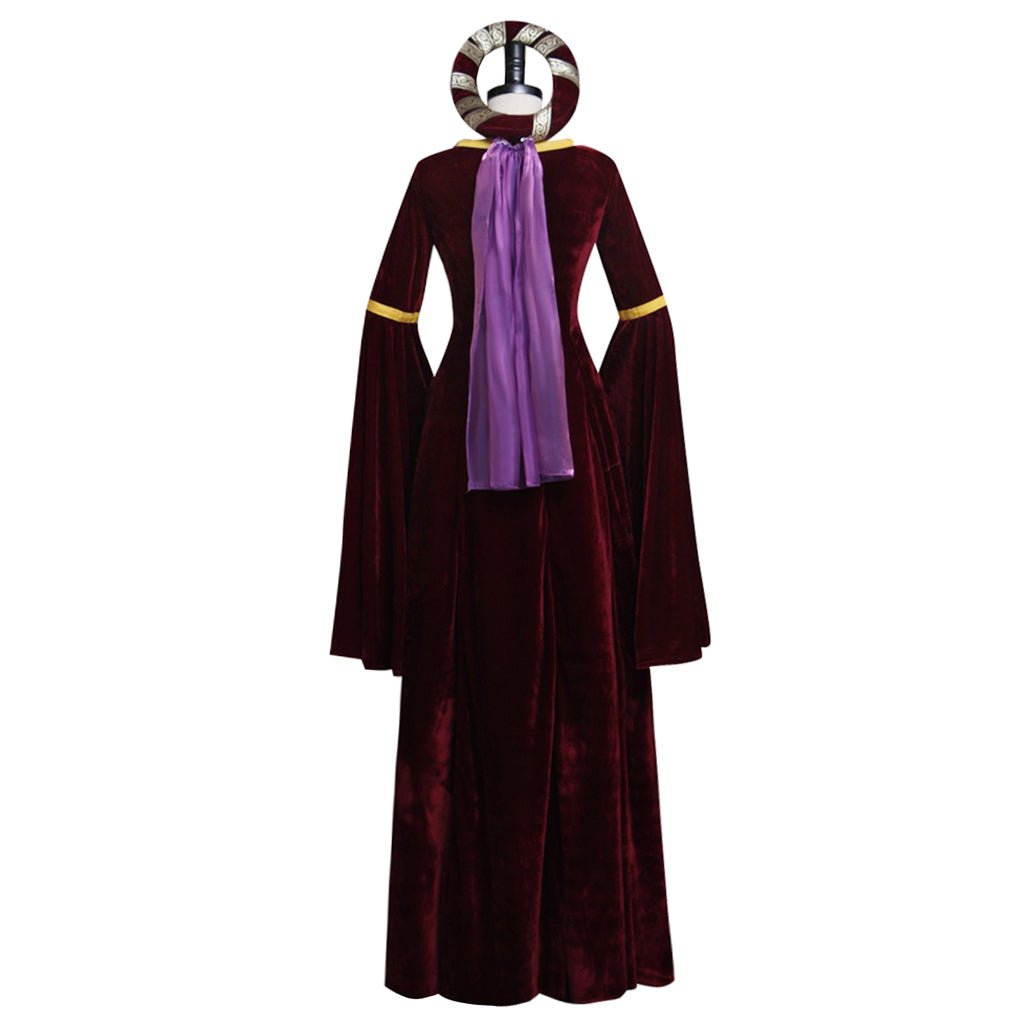 Robe Renaissance Rouge Foncé Médiévale Costume Cosplay pour Femme - Halloween Fête Carnaval
