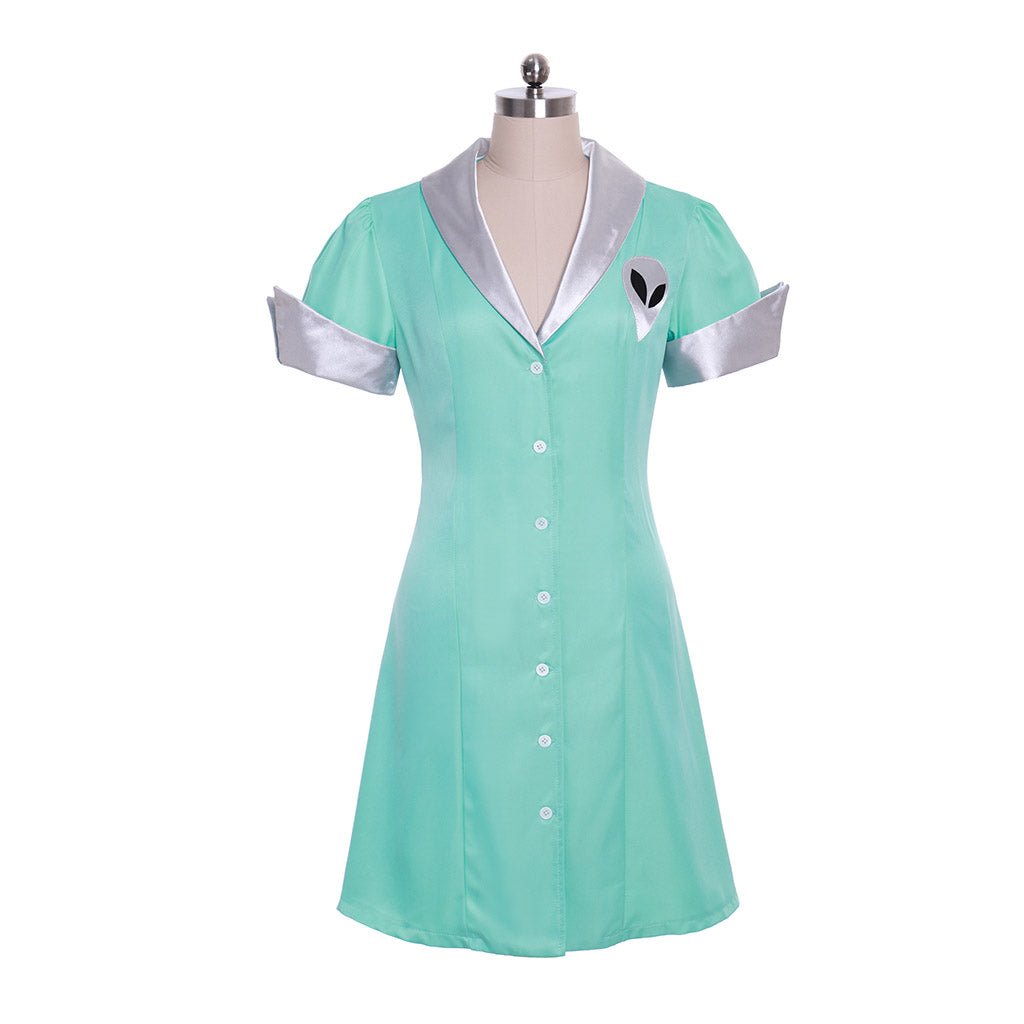 Costume Cosplay Serveuse Crashdown Cafe Roswell | Robe de Servante Liz Parker | Uniforme Alien Halloween
