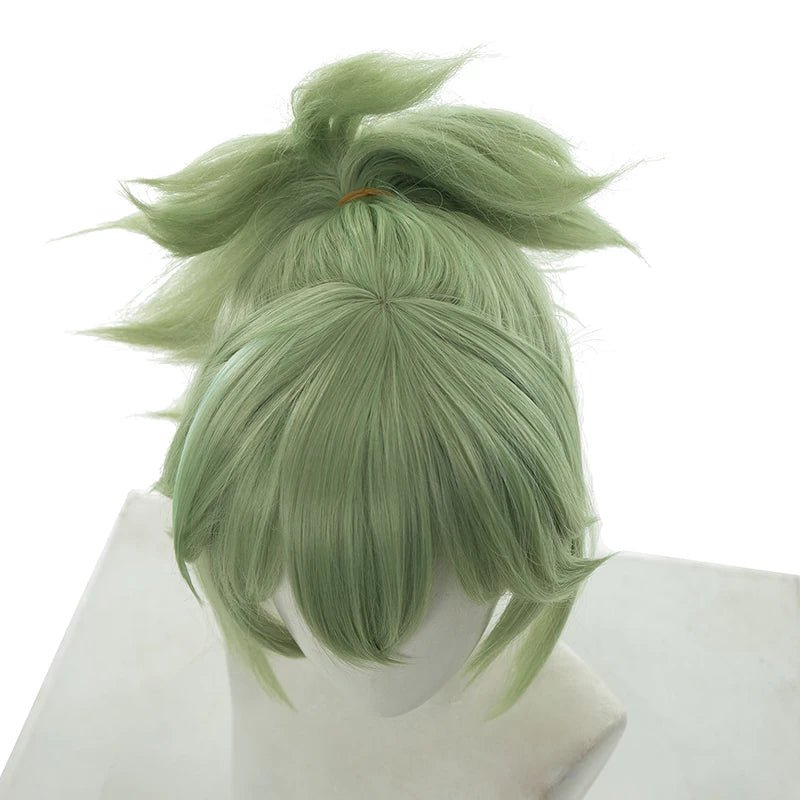 Perruque Cosplay Kuki Shinobu Genshin Impact 40cm Vert Droit Femme Perruques Synthétiques Résistantes à la Chaleur