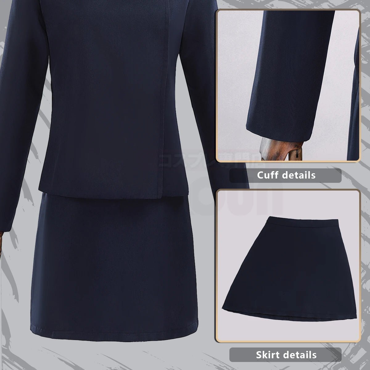 Costume Cosplay Jujutsu Kaisen Shoko Ieiri Complet avec Perruque, Veste, Jupe pour Halloween, Noël Taille XS-2XL