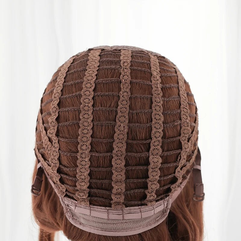 Perruque Cosplay Ahri Légende Ressuscitée LOL 65cm Brun avec Tresse