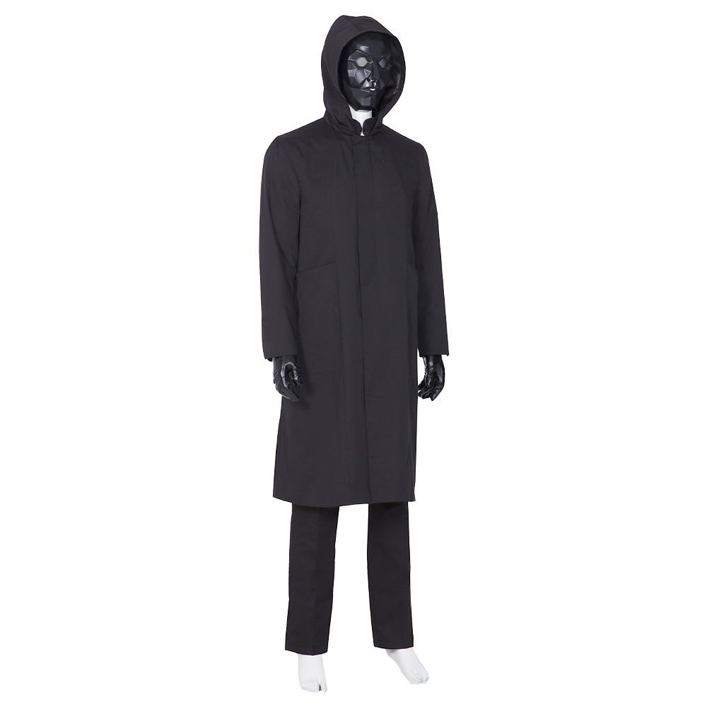 Costume Homme Masque Noir Squid Game – Costume Noir à Capuche Inspiré de la Série TV pour Cosplay