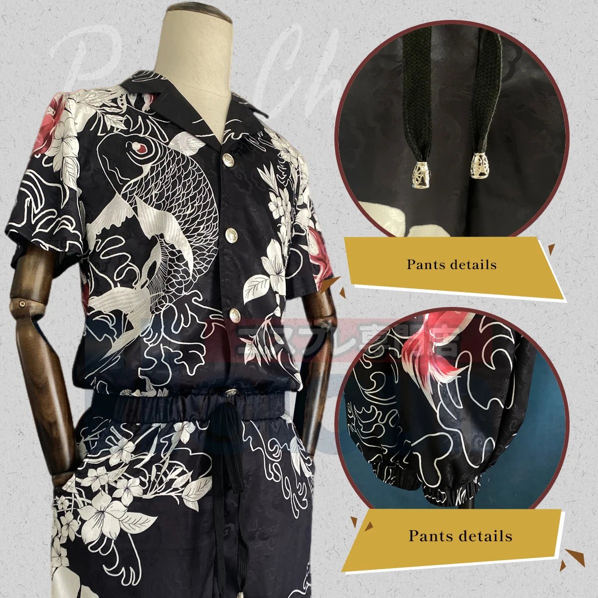 Costume Cosplay Tokyo Revengers Haruki Hayashida Pah-Chin Chemise 2PCS Tenue Décontractée Printemps Été Halloween Cadeau