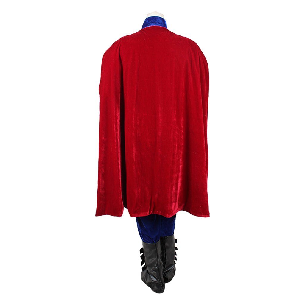 Costume de Cosplay Prince Médiéval | Ensemble Complet Velours Rouge et Bleu pour Hommes | Halloween et Fêtes