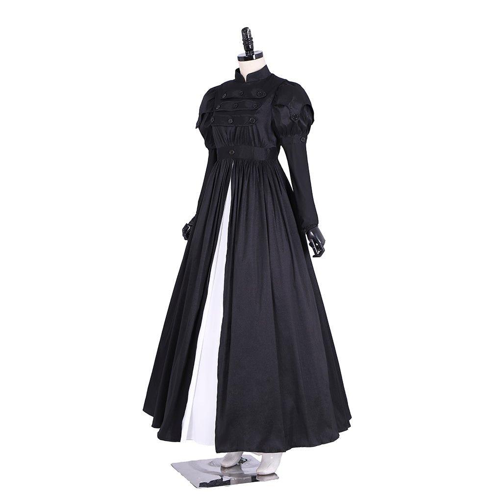 Robe Cosplay Hamilton Eliza | Robe de Bal Noire en Satin pour Femme Adulte | Costume Personnalisé