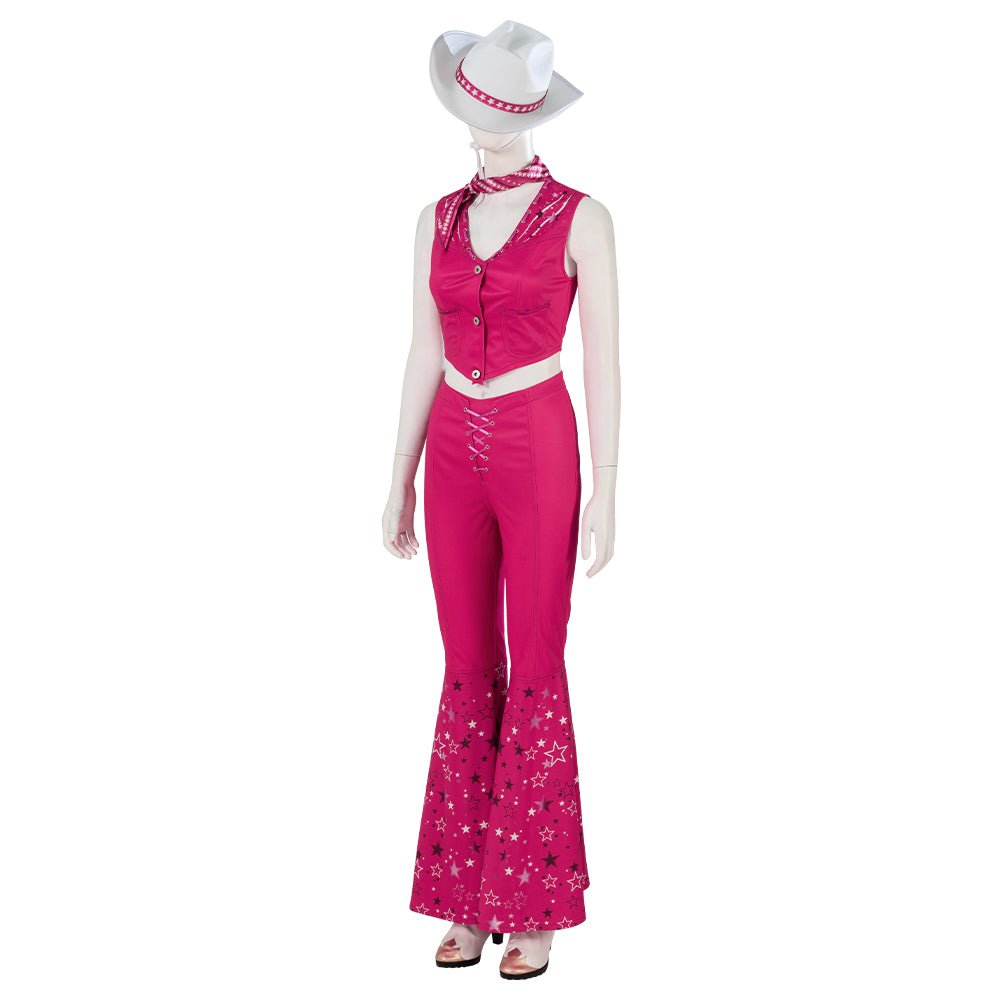 Costume Cosplay Barbie FAPUCO - Tenue Disco Pink Cowgirl des Années 70/80 pour Film, Scène et Fête