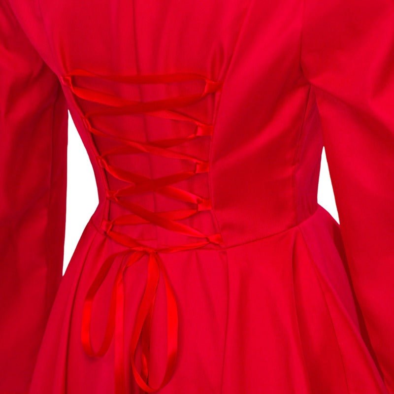 Robe Gothique Médiévale Vintage – Costume Cosplay Femme à Manches Longues et Silhouette Cintrée