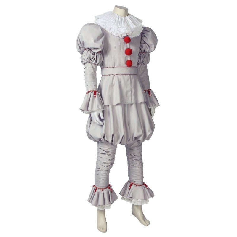 Costume Cosplay Joker Le Clown Danseur avec Écharpe Blanche et Accessoires - Déguisement Halloween