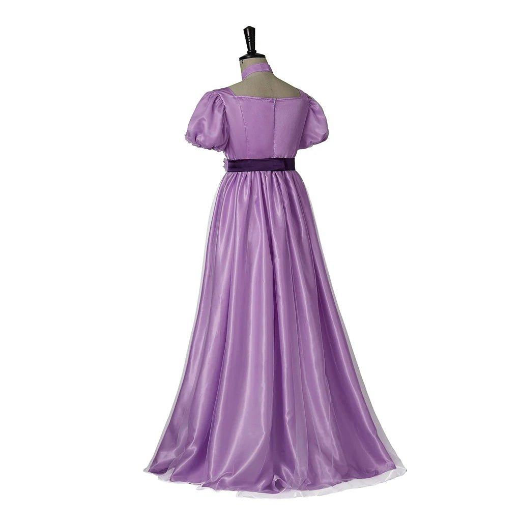 Costume Cosplay Femme Philippa Robe Violette - Une Robe de Bal Noble de Princesse Regency