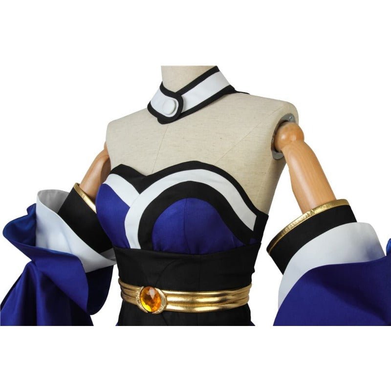 Costume Cosplay Tamamo no Mae - Kimono Bleu et Perruque pour Fans d'Anime