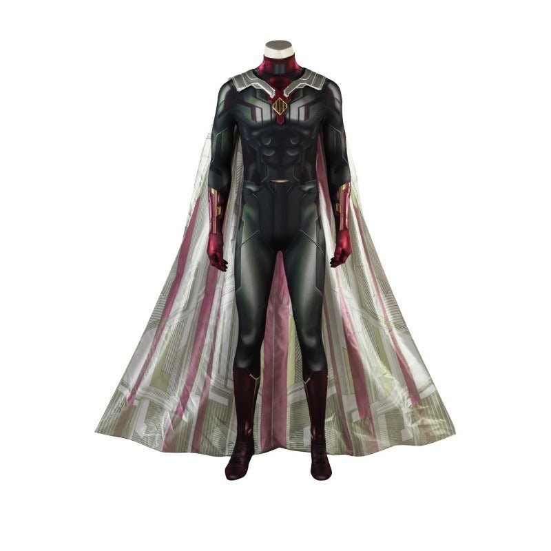 Costume Cosplay Avengers Vision Combinaison Imprimée 3D avec Cape