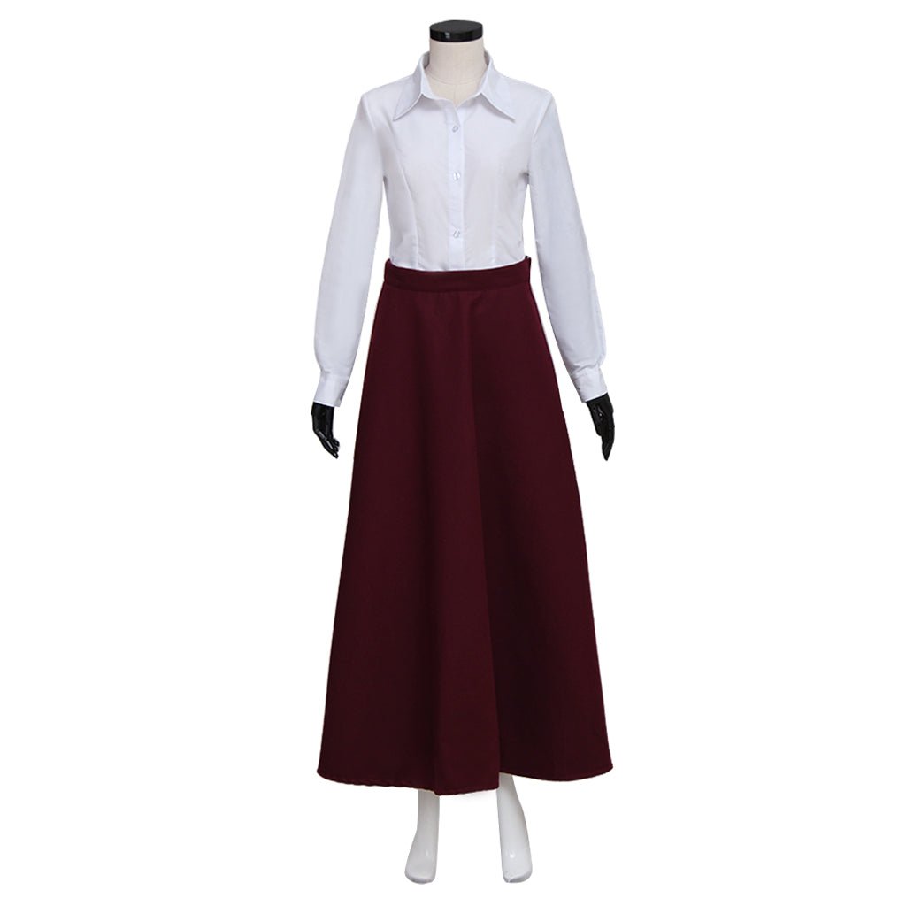 Costume Cosplay Missy Maîtresse de Doctor Who - Ensemble Veste, Jupe et Chemise