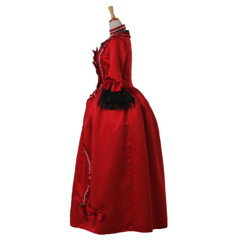 Robe Rococo Rouge Marie Antoinette | Costume Baroque 18e Siècle pour Fête et Carnaval