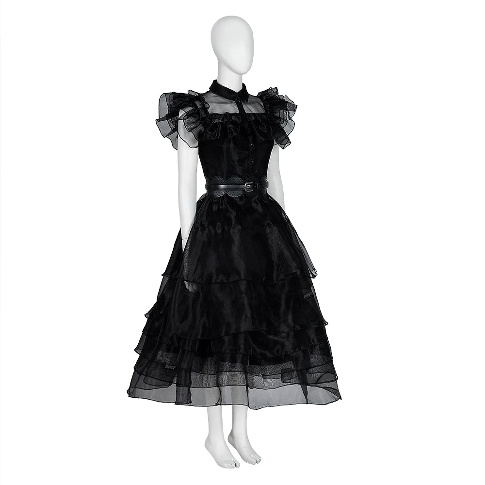 Robe de Bal Wednesday Addams La Famille Addams Film Costume Cosplay
