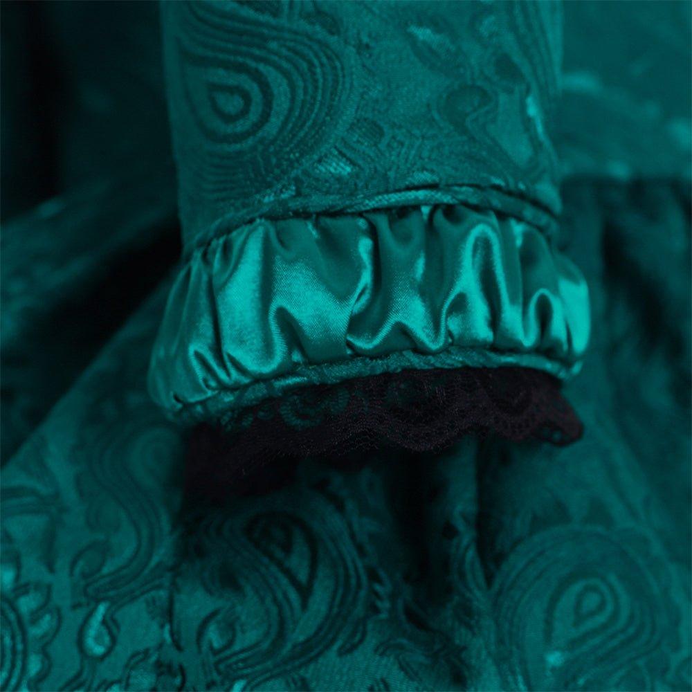 Robe en brocart vert inspirée de Marie-Antoinette du 18ème siècle par L'AniMirage