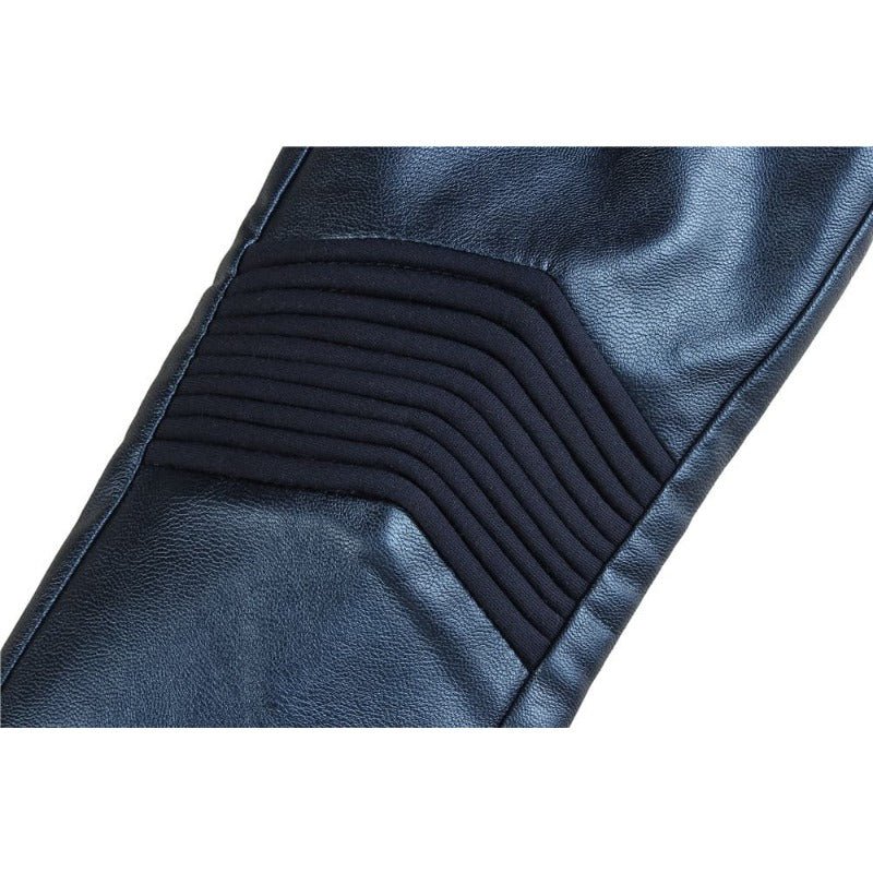 Costume Cosplay Captain Marvel Bleu Métallique Cuir PU – Parfait pour les Fans de Marvel