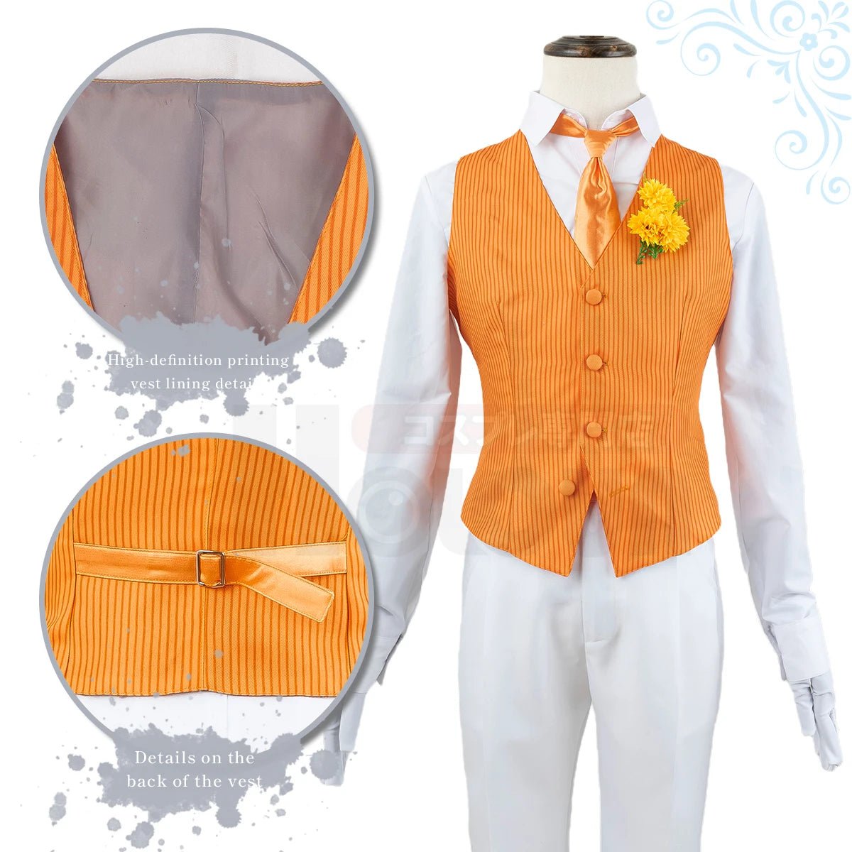 Costume Cosplay Kunigami Blue Lock Anime - Veste Queue de Pie, Perruque, Uniforme, Corsage Rose