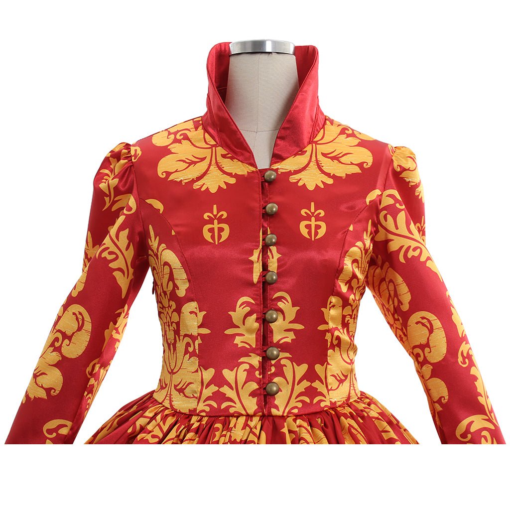 Robe de Mariage Médiévale Renaissance Rouge | Robe de Bal sur Mesure pour Femmes
