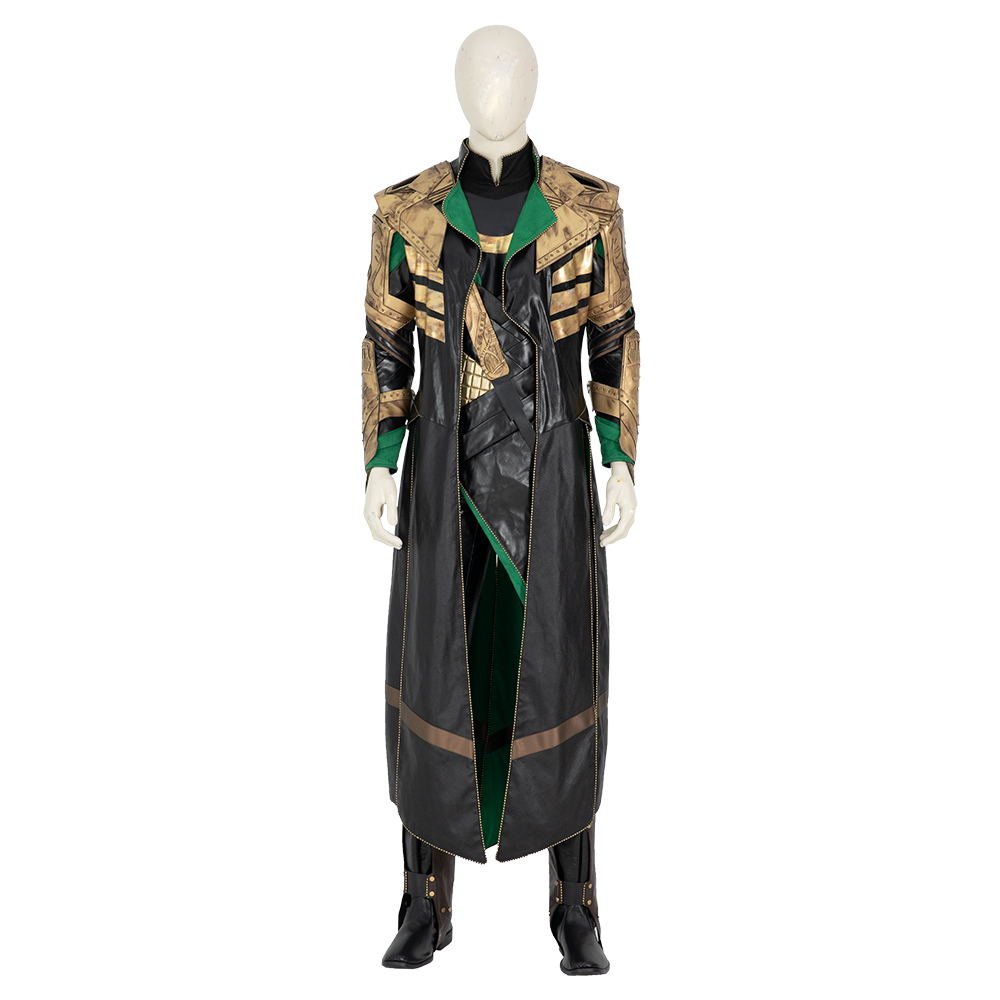 Costume Cosplay Loki de Haute Qualité, Armure de Combat, Combinaison Endommagée, Casque pour Halloween