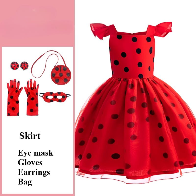 Costume Coccinelle pour Enfants - Robe de Cosplay Inspirée de Miraculous