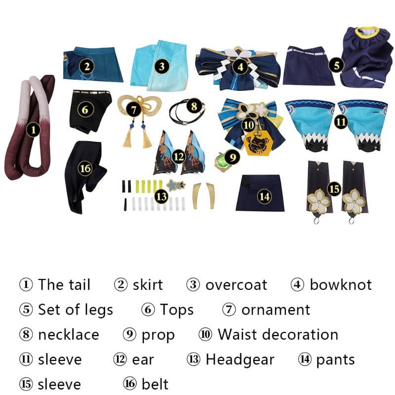 Costume Cosplay Genshin Impact Kirara Taille Standard pour Halloween et Événements