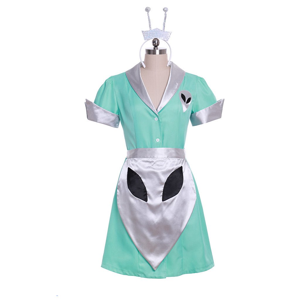Costume Cosplay Serveuse Crashdown Cafe Roswell | Robe de Servante Liz Parker | Uniforme Alien Halloween