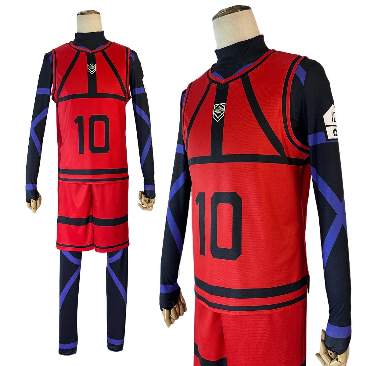Costume Cosplay Blue Lock Anime Uniforme Football Rouge Reo Nagi Rin Kunigam Perruque Synthétique