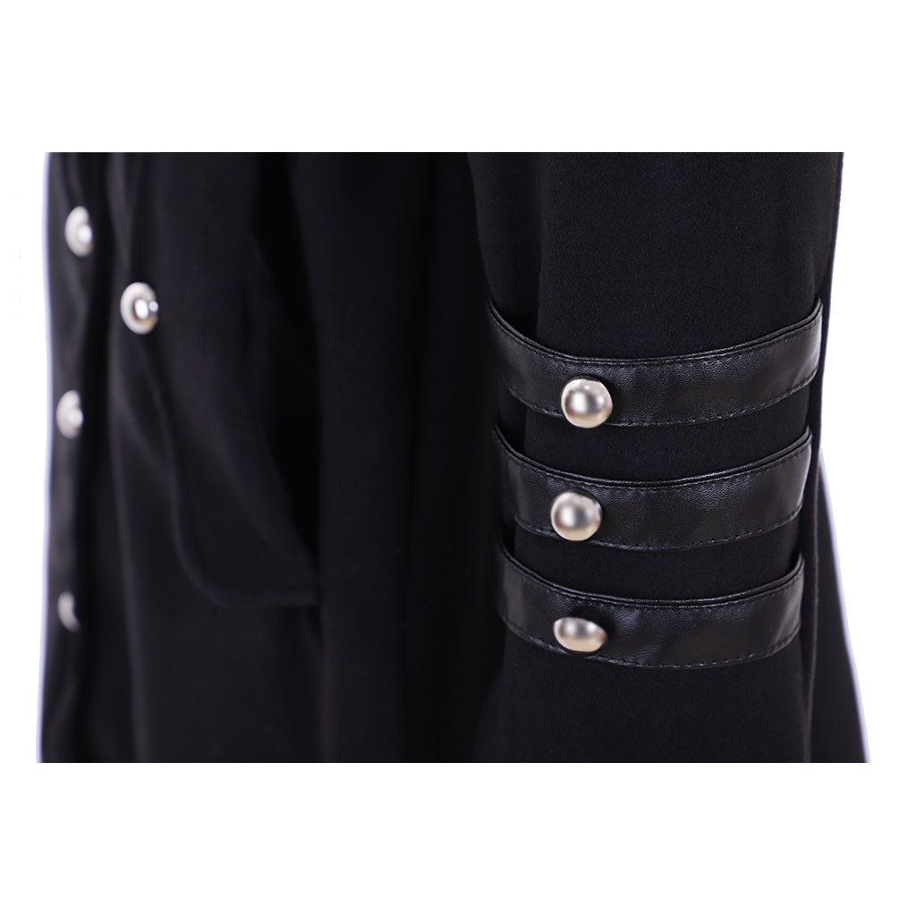 Robe de prêtre médiévale avec col montant et boutonnage pour hommes