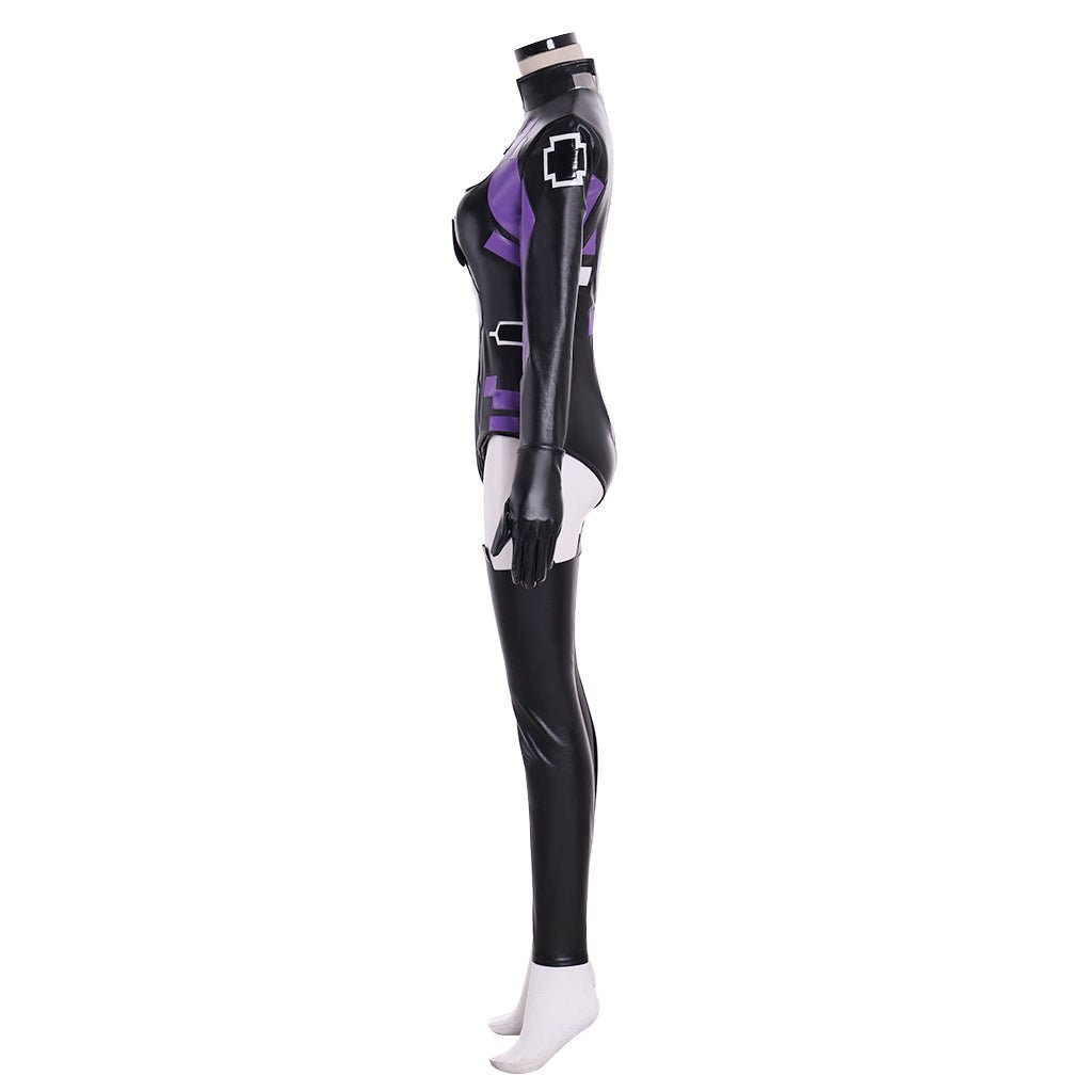 Costume Cosplay Nepgear - Combinaison Cuir Noir et Violet pour Femmes | Soeur Violette