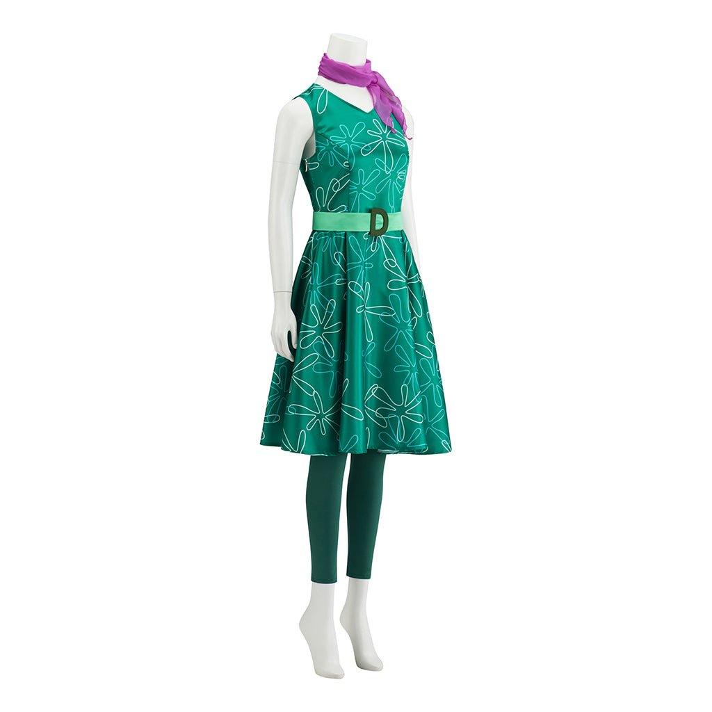 Costume Cosplay Dégoût | Robe Verte pour Femmes | Costume de Fête d'Halloween