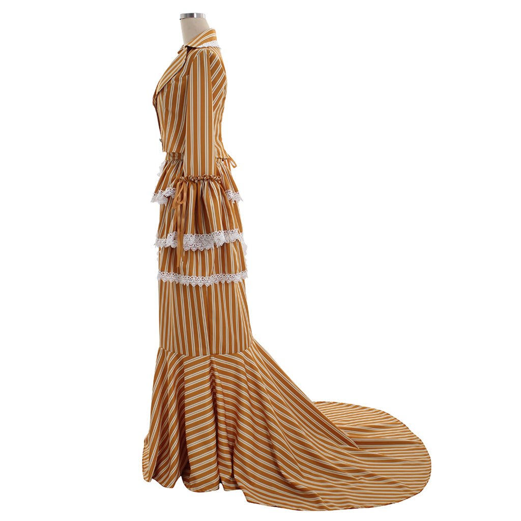 Costume Femme Victorien Steampunk | Robe Jupe et Veste Édouardienne pour Cosplay