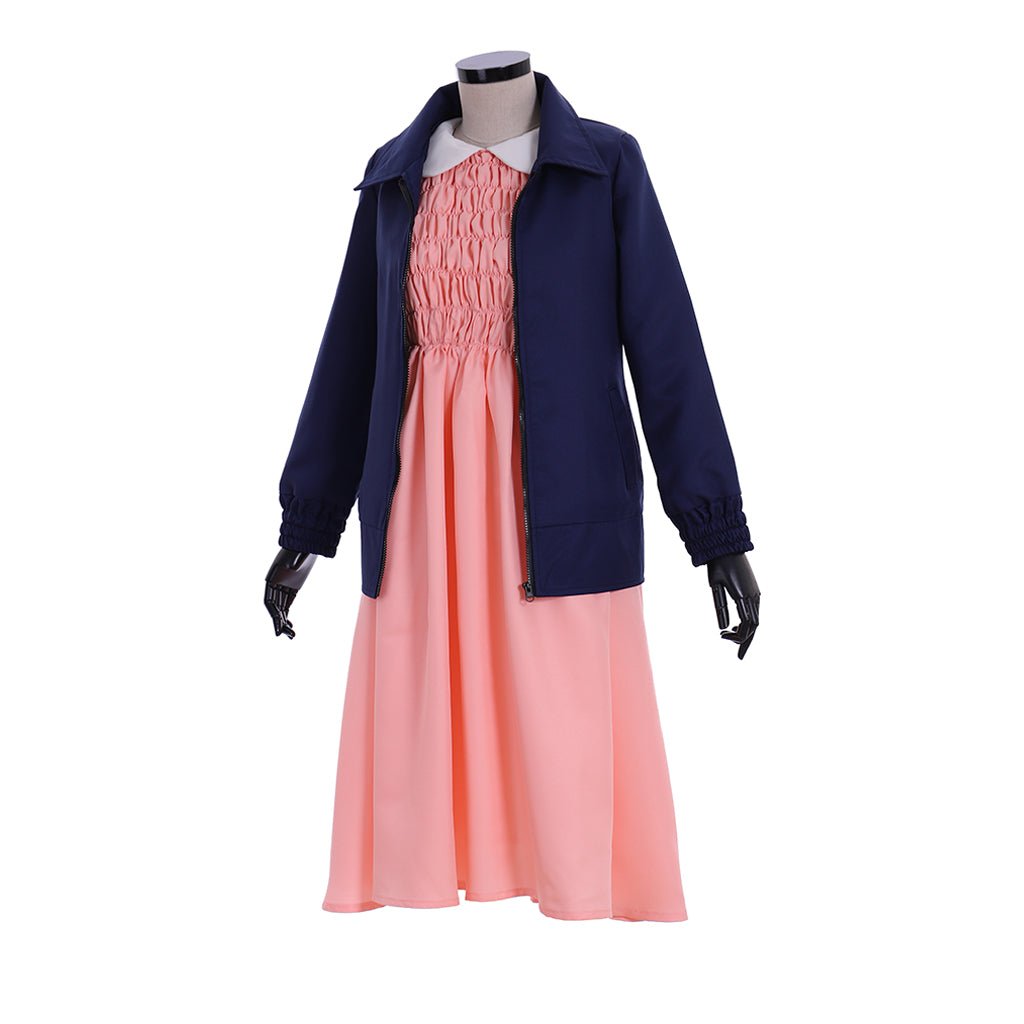 Robe Onze Taille Plus pour Femmes - Costume Robe Manches Longues Rose