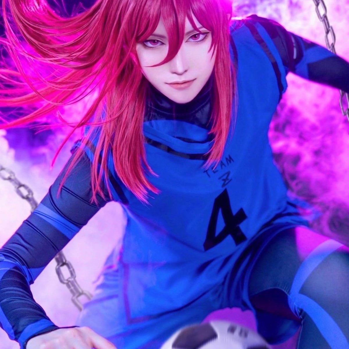 Costume Cosplay Anime Blue Lock Perruque Isagi Yoichi Chigiri Bachira Rensuke Kunigami Uniforme d'Entraînement de Football Cadeau Filet Rose