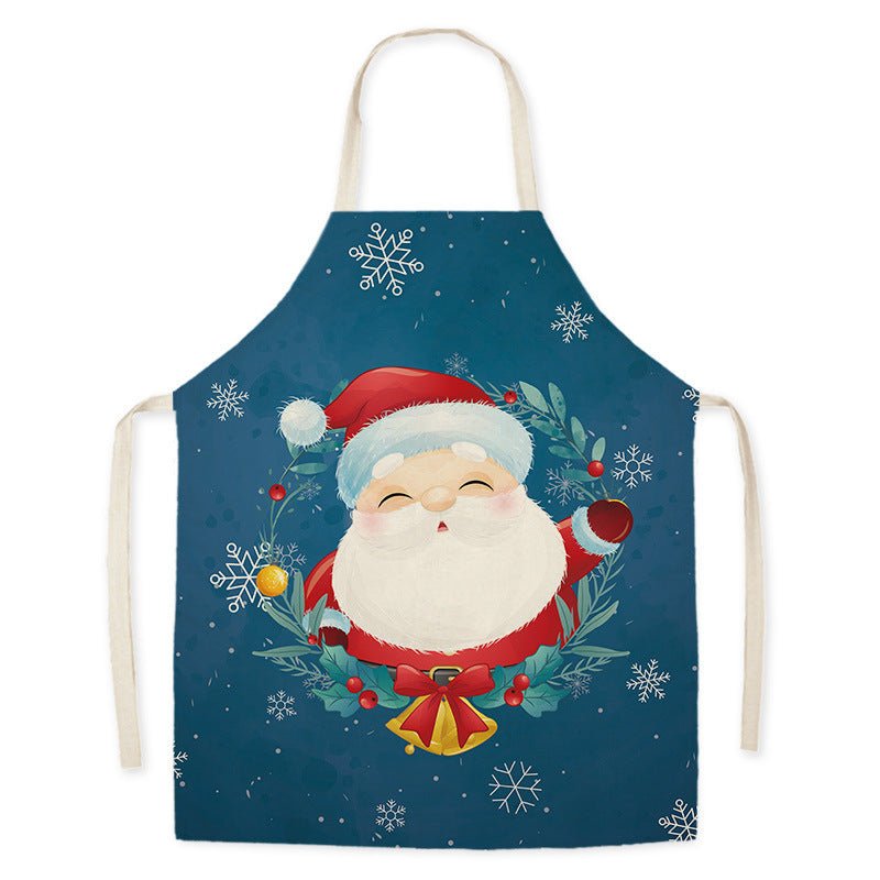 Tablier de cuisine imitation chanvre Santa Claus pour adultes, résistant aux taches et à l'huile, vêtements de travail pour hommes et femmes