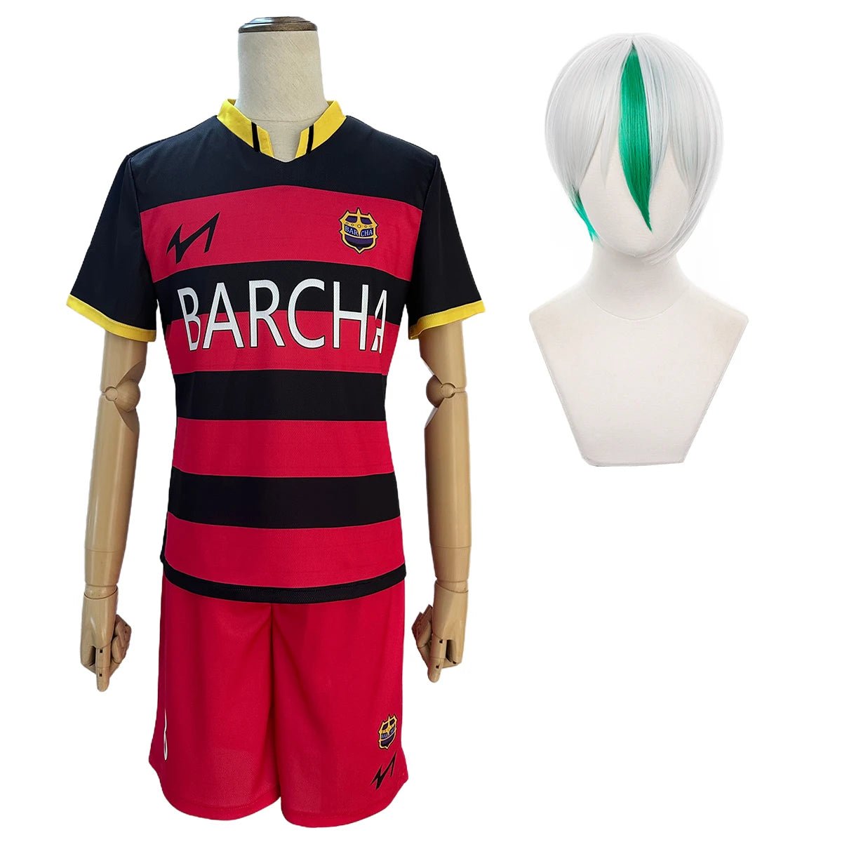 Costume Cosplay Blue Lock FC Barcha Bachira Otoya Lavinho Uniforme de Football avec Perruque