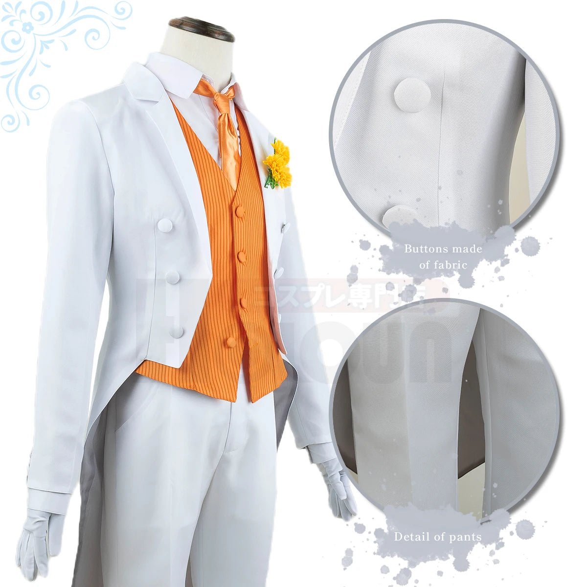 Costume Cosplay Kunigami Blue Lock Anime - Veste Queue de Pie, Perruque, Uniforme, Corsage Rose