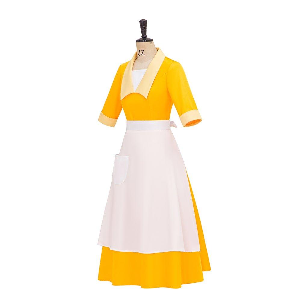 Costume de Cosplay Femme Servante Grenouille pour Halloween | Robe de Serveuse Inspirée de Tiana
