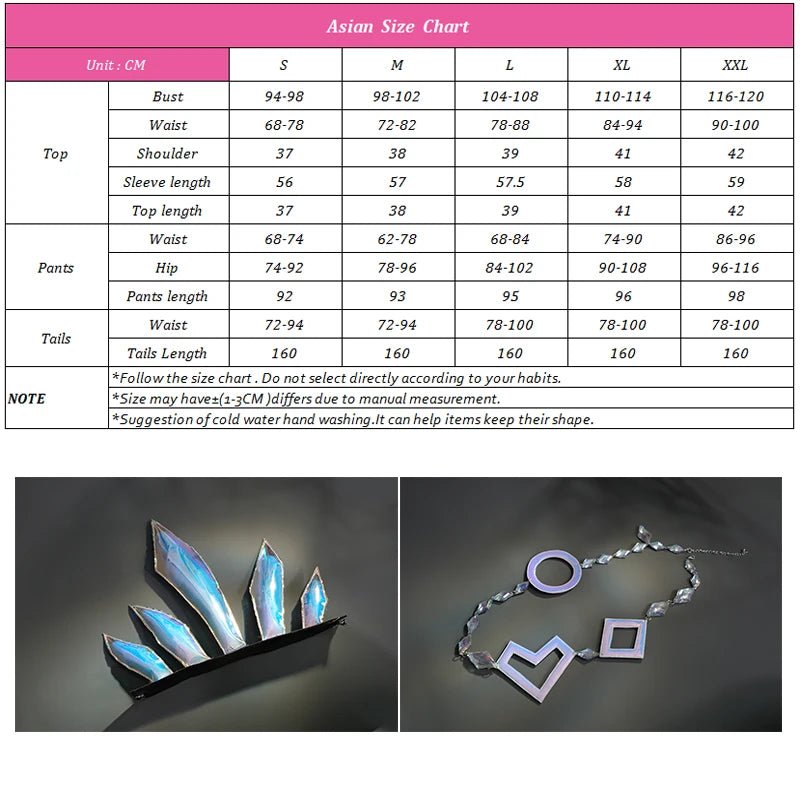 Costume Cosplay Game LOL KDA Neeko pour Femmes - Ensemble Complet avec Queue pour Halloween et Fêtes