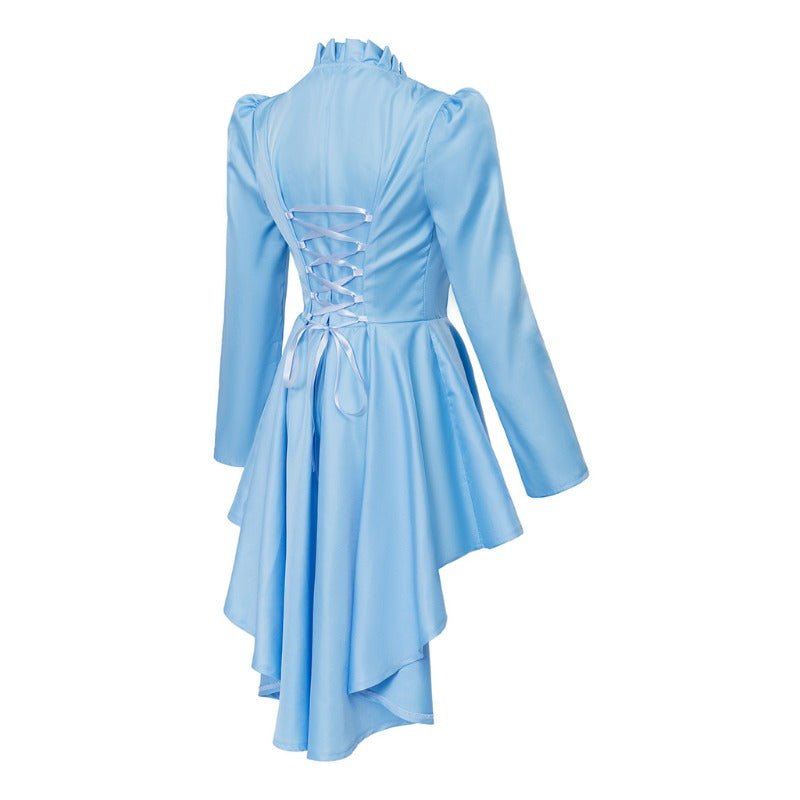 Robe Gothique Médiévale Vintage Femme – Costume Cosplay Manches Longues Cocktail Haute-Basse