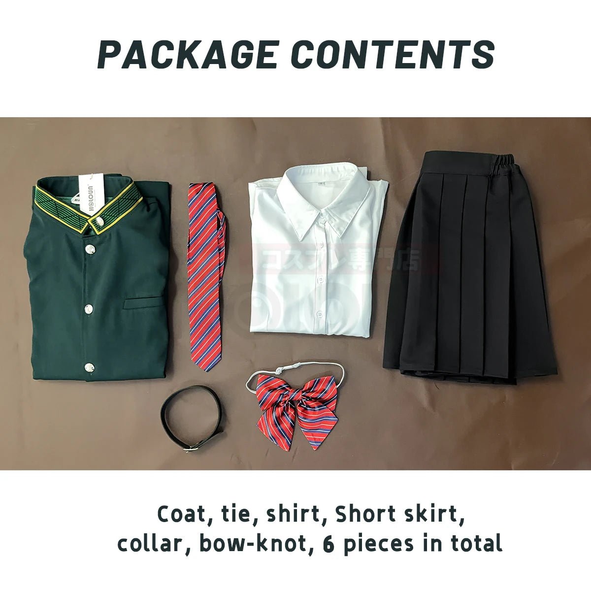 Costume Cosplay Tasuku Tsubakino de Wind Breaker - Veste Trench Verte, Perruque, Chemise Blanche, Choker, Cravate, Nœud Papillon