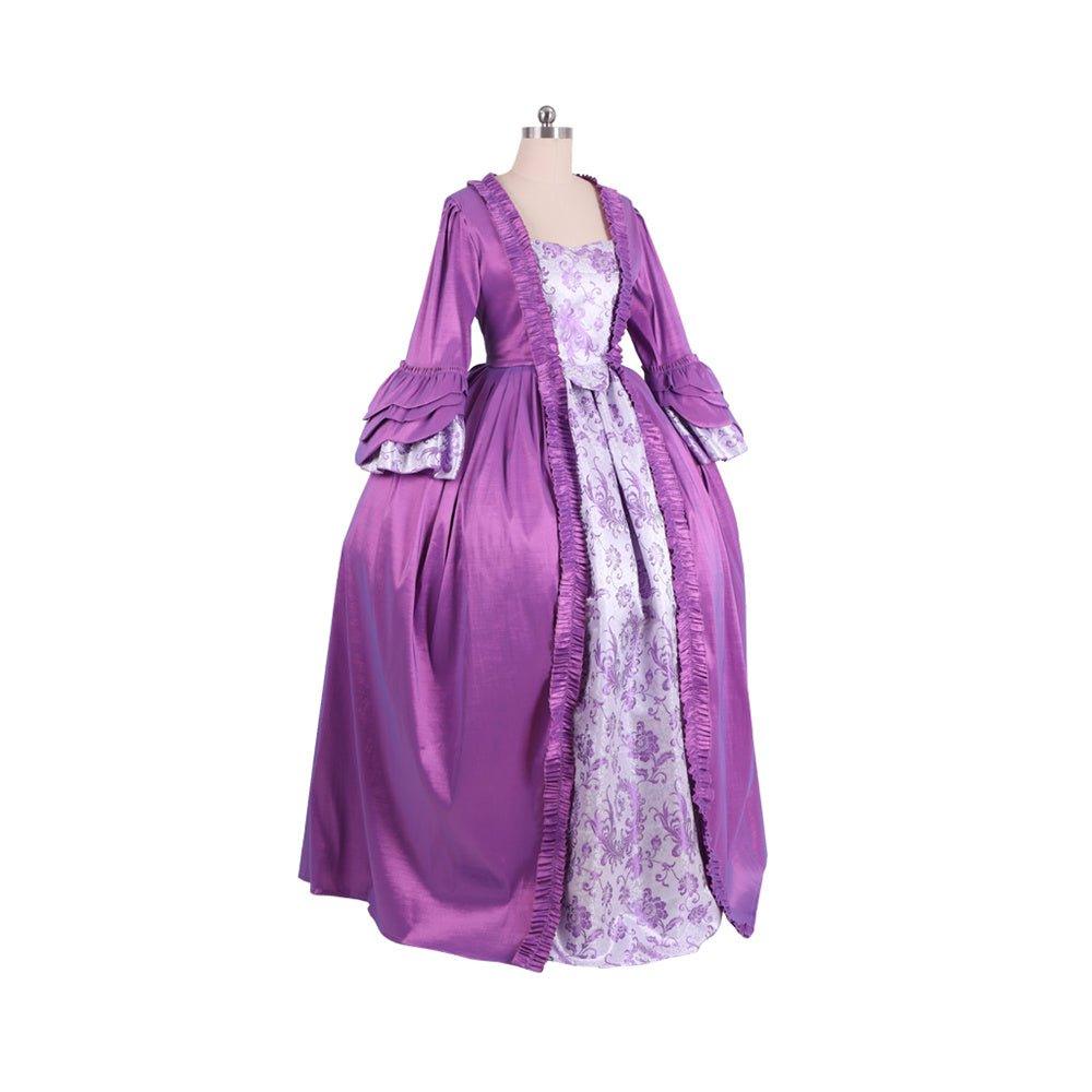 Robe Rococo Violet Brodé du 18e Siècle - Gown de la Série Médiévale de L'AniMirage